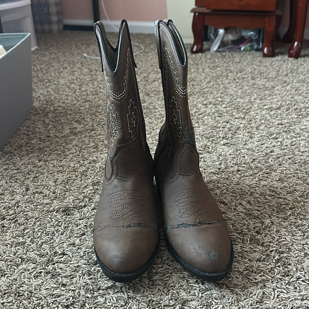 Brown cowboy boots